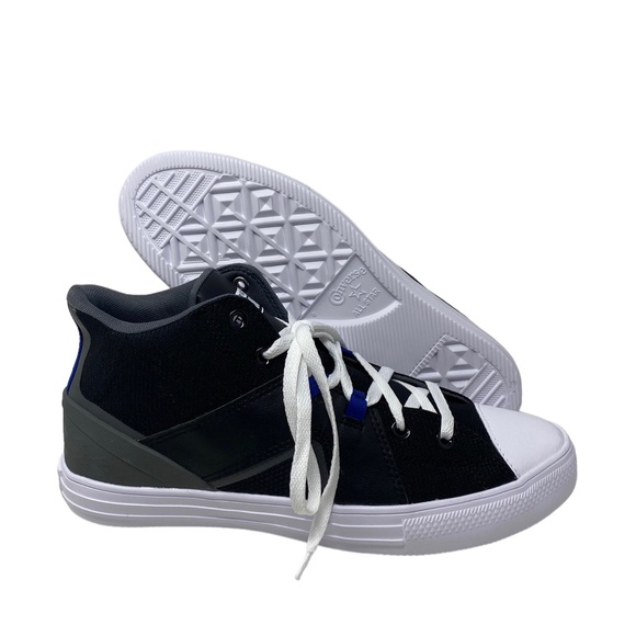 Converse Chuck Taylor Flux Ultra Mid Black Mesh Leather Men’s Sneakers A00810C - Picture 7 of 10